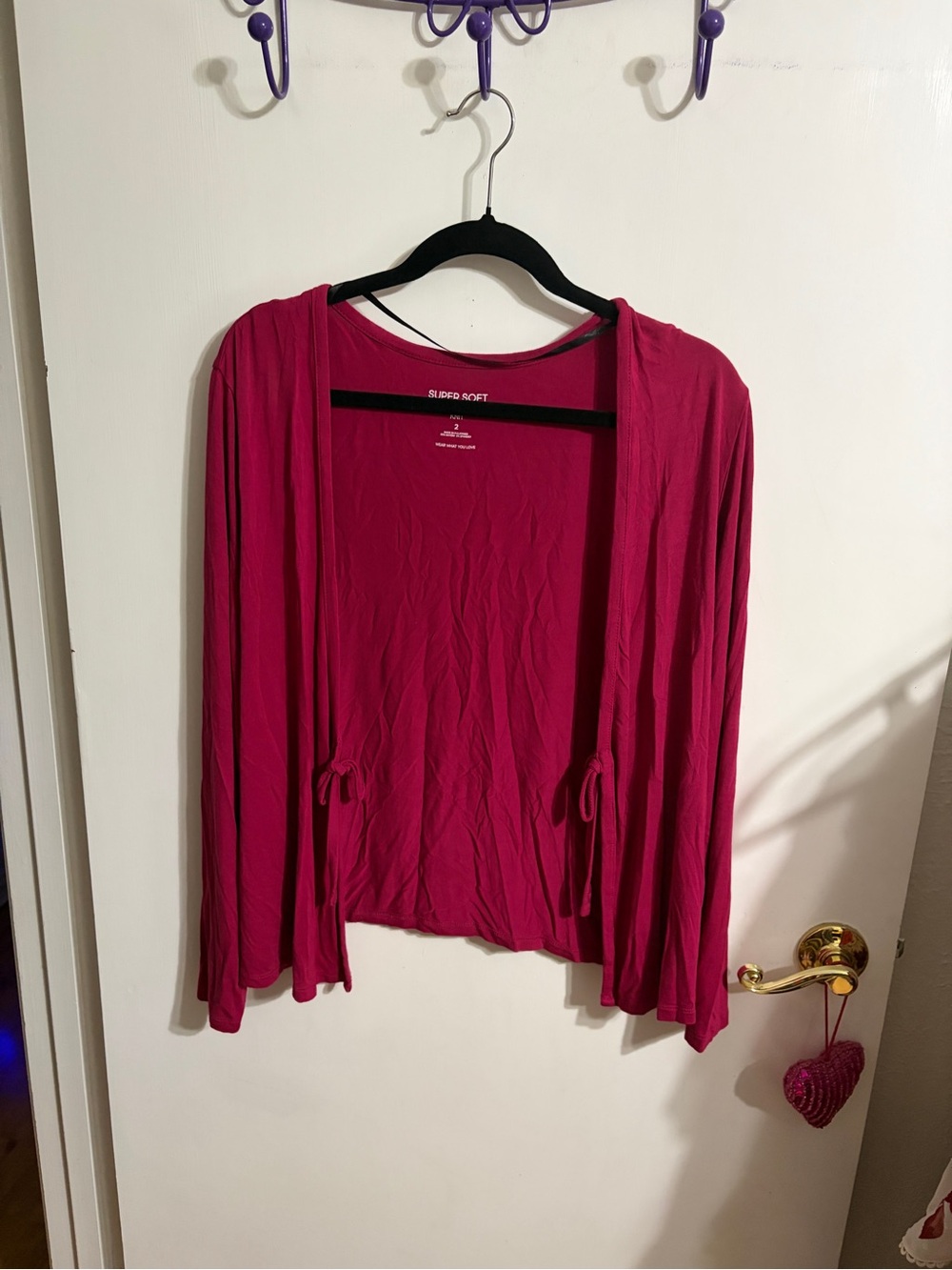 🥳 2 Torrid Raspberry Open-Front Tie-Waist Cardigan - Picture 5 of 8